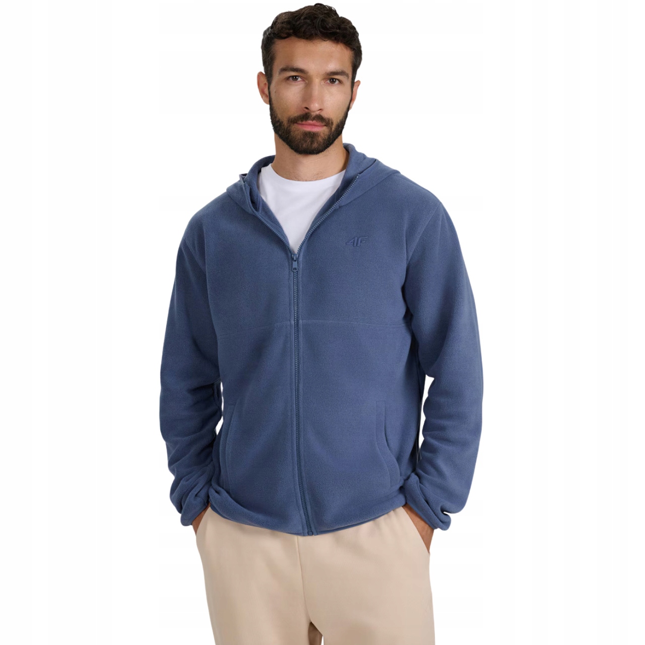 Fleecová Mikina pánský 4F M358 denim 4FWAW25TFLEM358 32S Velikost M