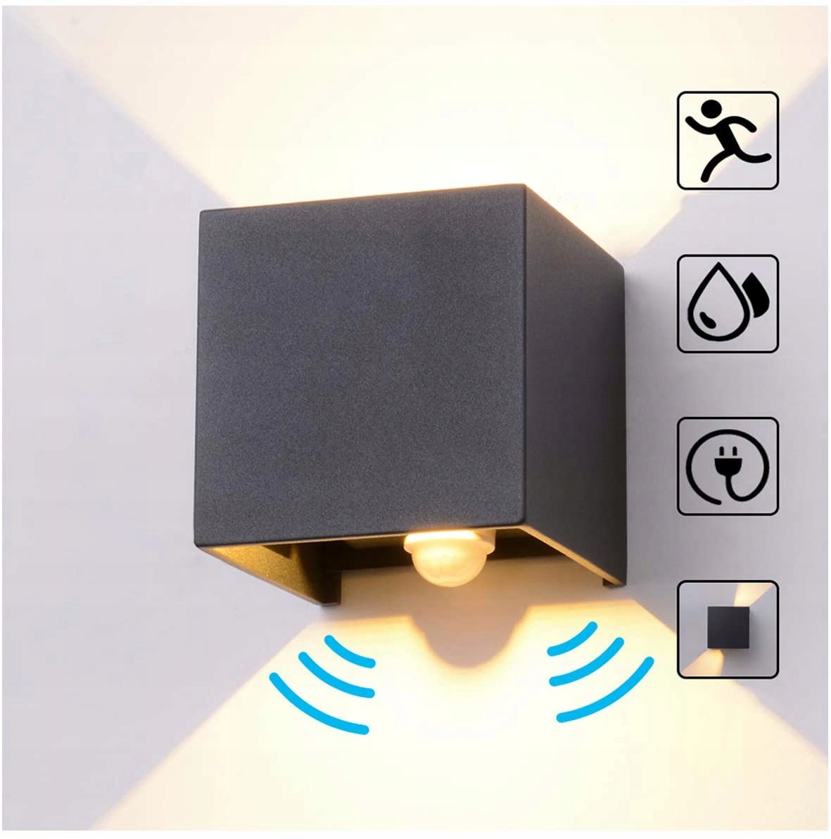 Lampa kinkiet LED zewnętrzna CZUJNIK RUCHU ścienna Moc źródła światła 12 W