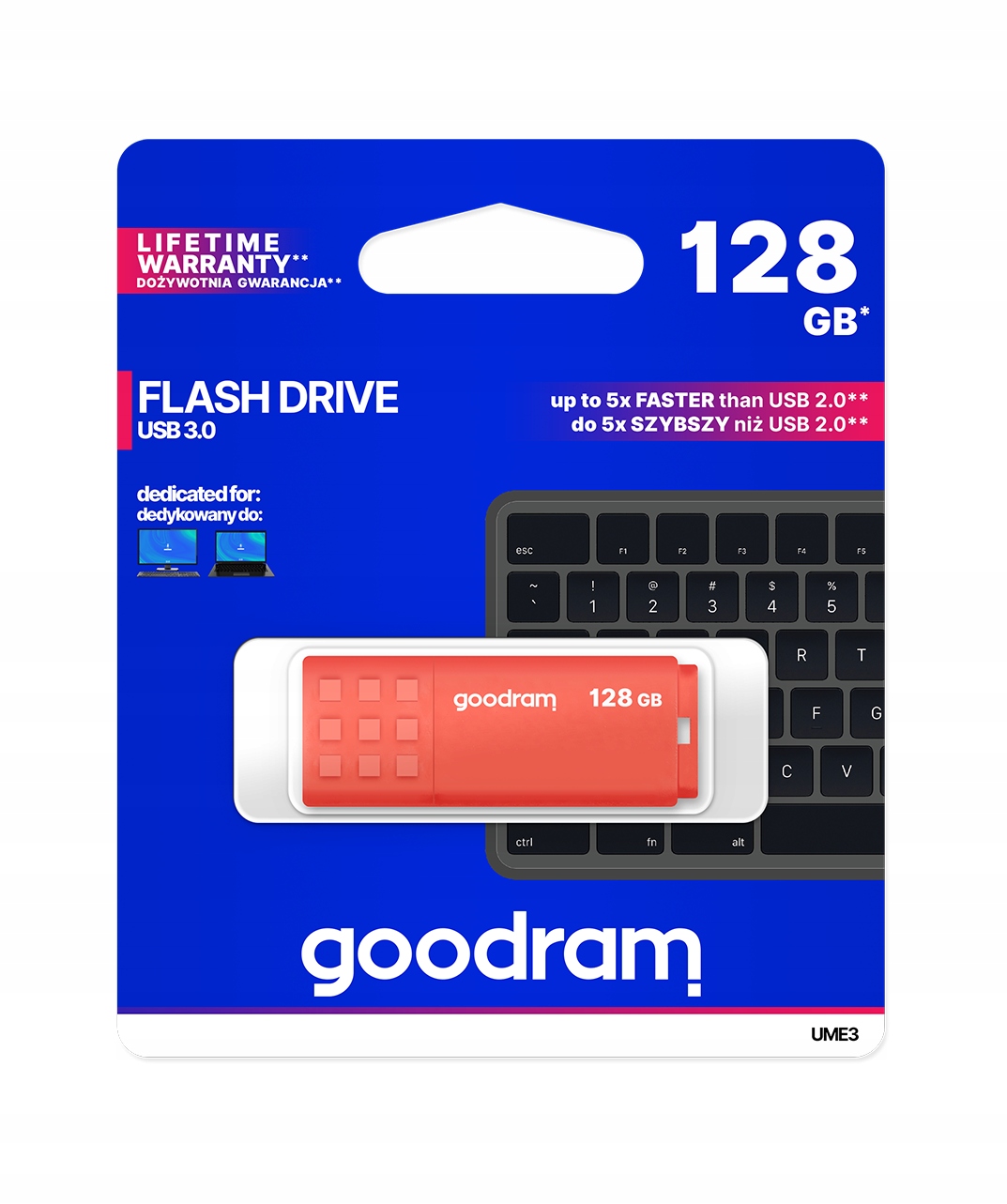 Pendrive Goodram 128 Gb Usb 3.0 UME3 pomarańczowy