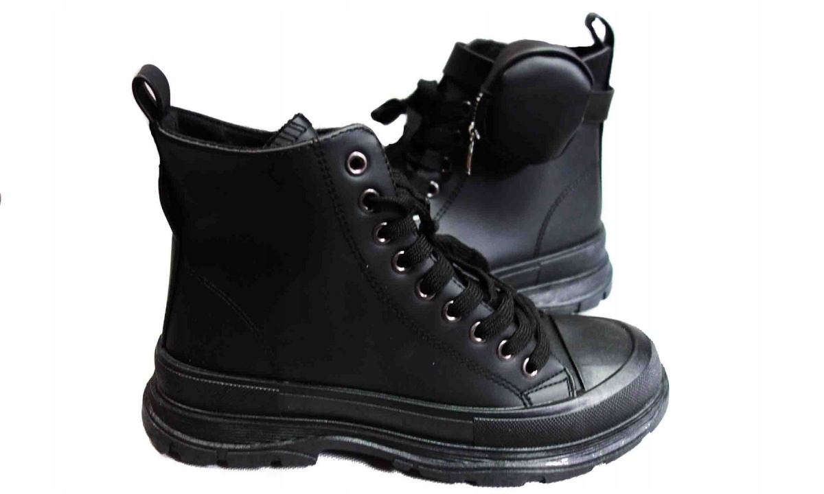 ex_s NOWOŚC trampki Młodzieżowe czarne traper 37 Marka Alpinus