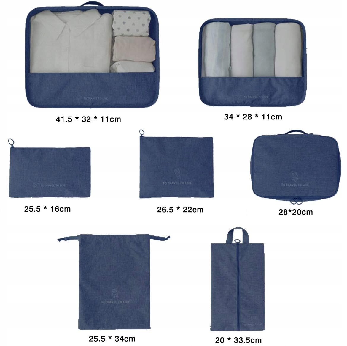 ORGANIZER PODRÓŻNY DO WALIZKI TORBY SZAFY ZESTAW 7 SZT. GRATIS ZAWIESZKA Model X522