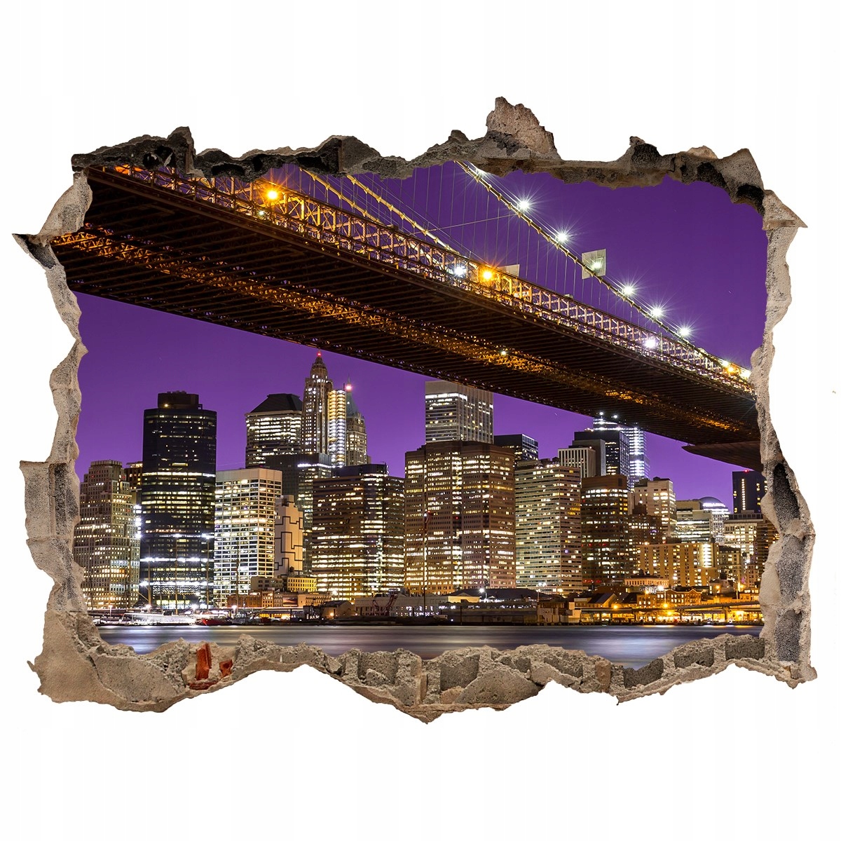 

Fototapeta dziura na ścianę 3d Manhattan nocą