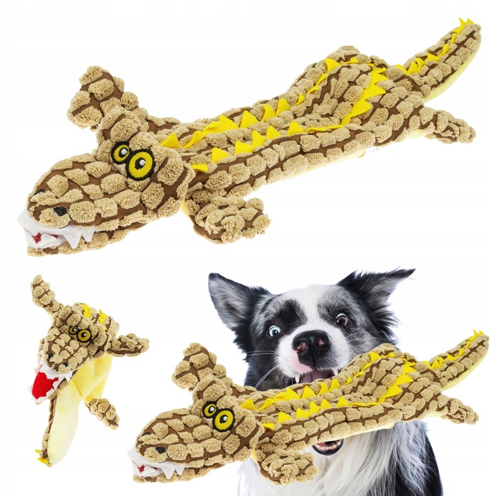 Zabawka dla psa interaktywna MEGA długi KROKODYL z piszczałkami aż 63