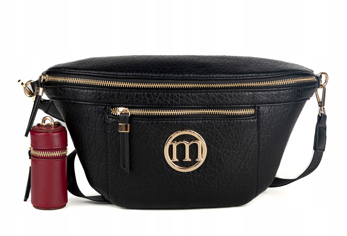 Monnari Pojemna czarna torebka listonoszka Saszetka Nerka Brelok