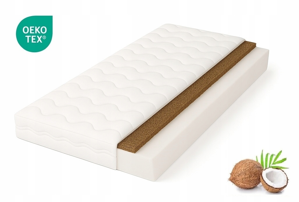Materac Kokos 85X175 Mikrofibra pianka 175x85 średnio twardy H3 H4
