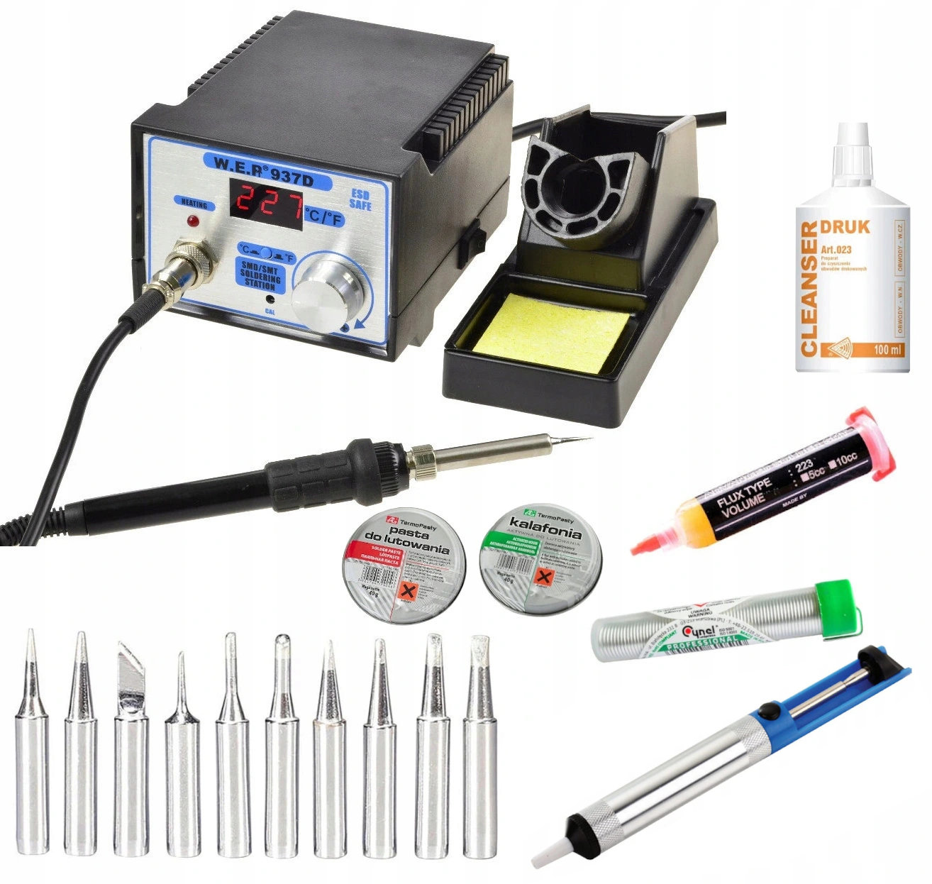 

Stacja Lutownicza Wep 937D Zestaw Topnik Odsysacz