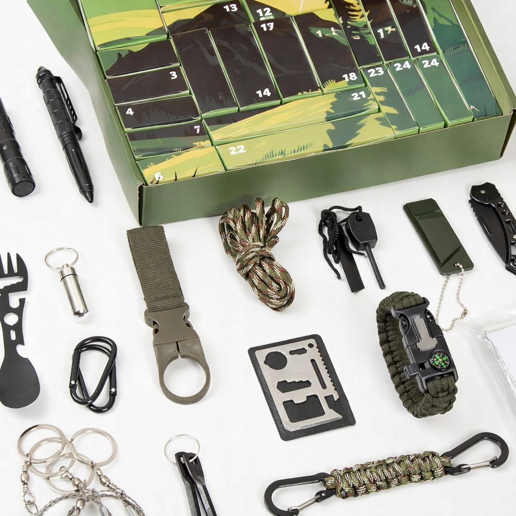 Адвент-календарь Survival Outdoor, 24 предмета для выживания и туризма — фото 2