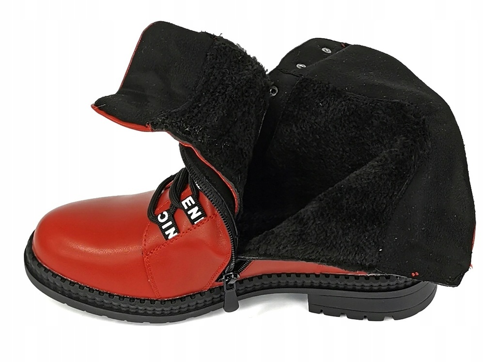 BOTKI kozaki TRAPERY GLANY czerwone TRZEWIKI r. 41 Rozmiar 41