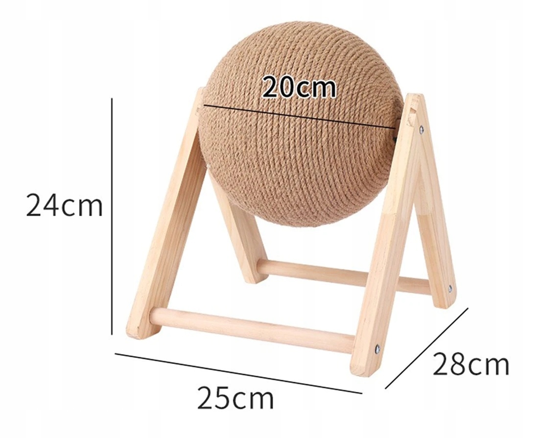 Obrotowy drapak kula dla kota RegMag 20 cm z sizalu z kocimiętką