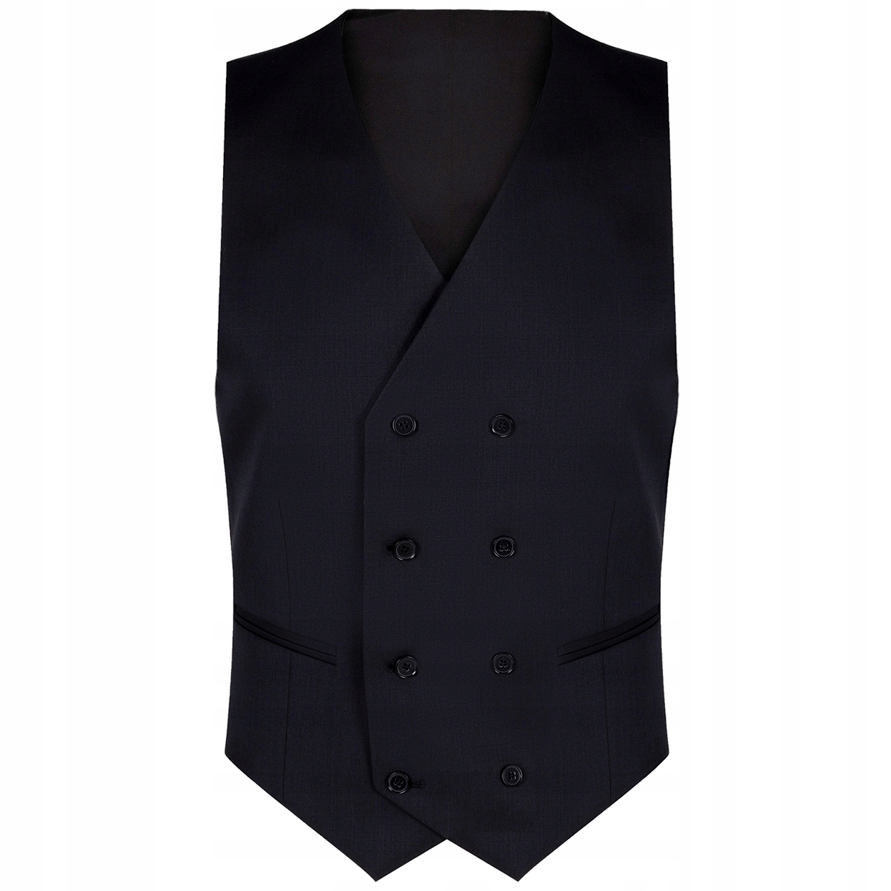 Černá vlněná obleková vesta s dvouřadým střih Pako Lorente vel 48