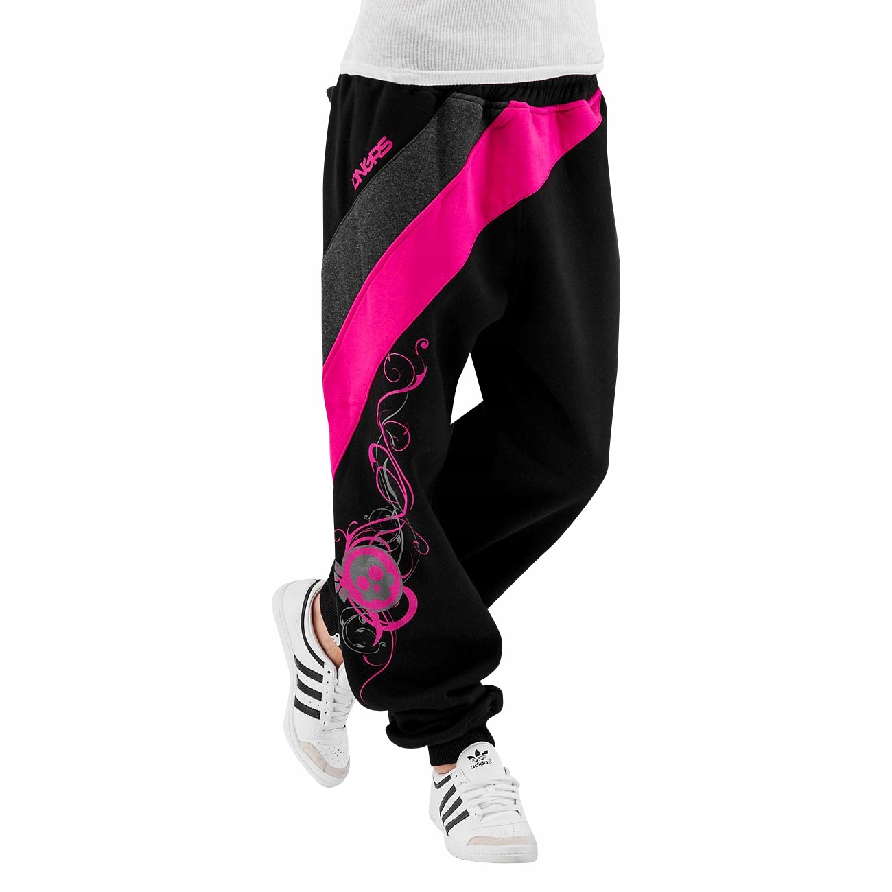 Dangerous Dngrs kalhoty dámské tepláky Skull Sweatpants Black/Pink Xs černá