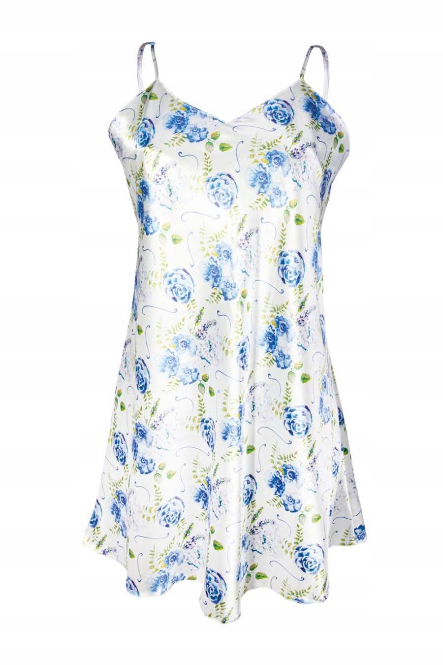 

Dkaren Koszulka satynowa Flowers HK003 *s* błękit