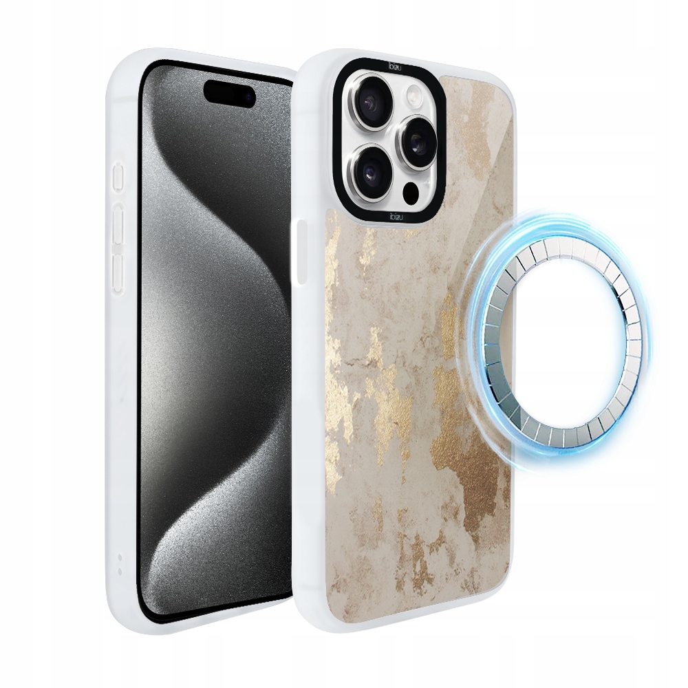 Pouzdro pro iPhone 15 Pro Max Ibizu DropGuard Matt s MagSafe, šampaňské zlato