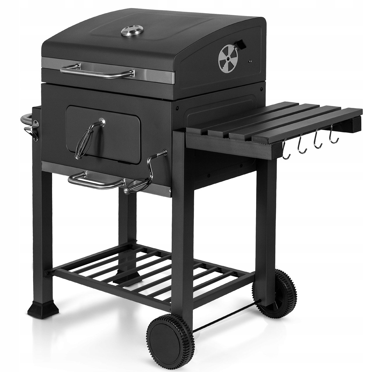 DUŻY GRILL WĘGLOWY OGRODOWY ŻELIWNY RUSZT POKRYWA PÓŁKI REGULOWANY Kod producenta GM5000