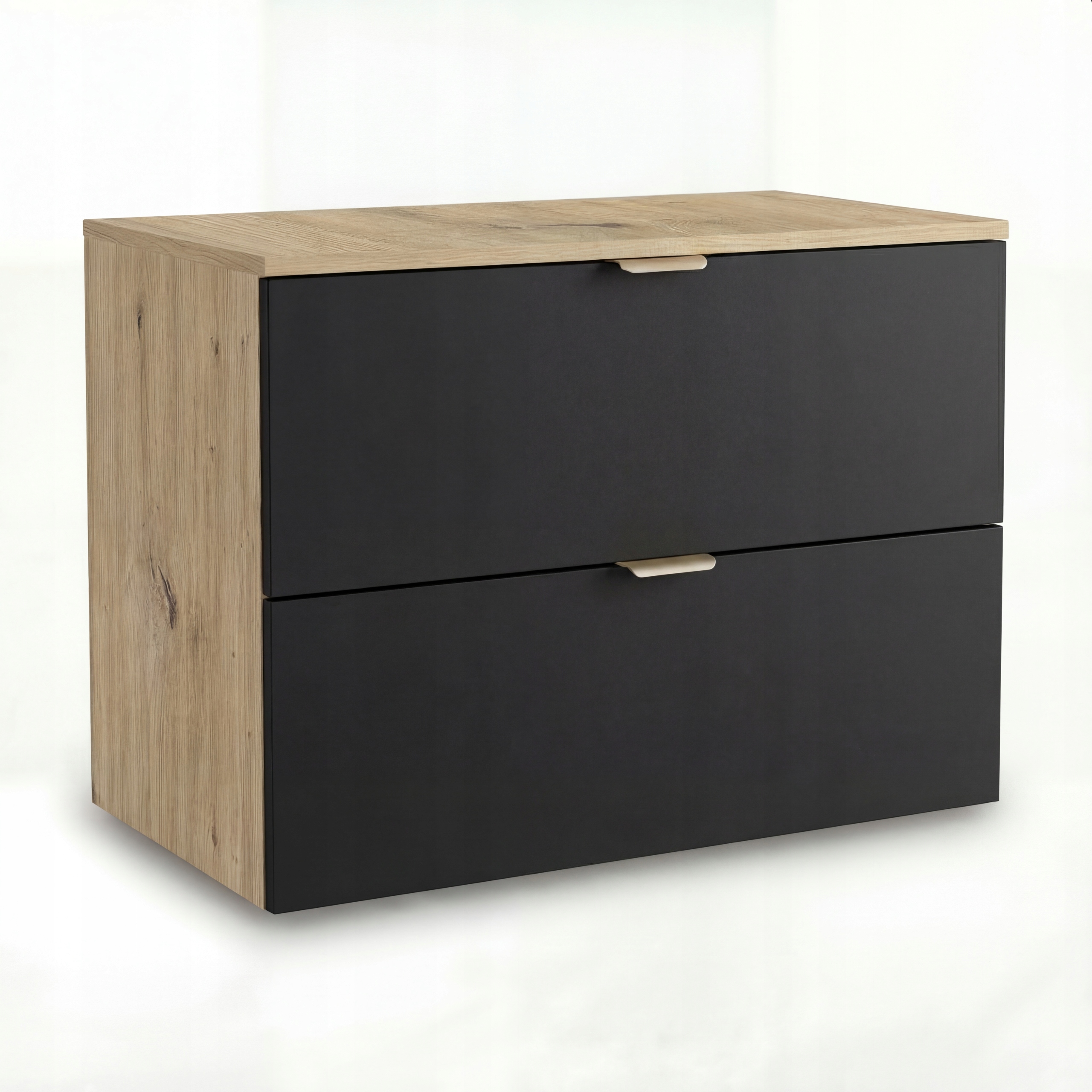 Koupelnová skříňka pod umyvadlo 80 cm Černá/Dub artisan Orio