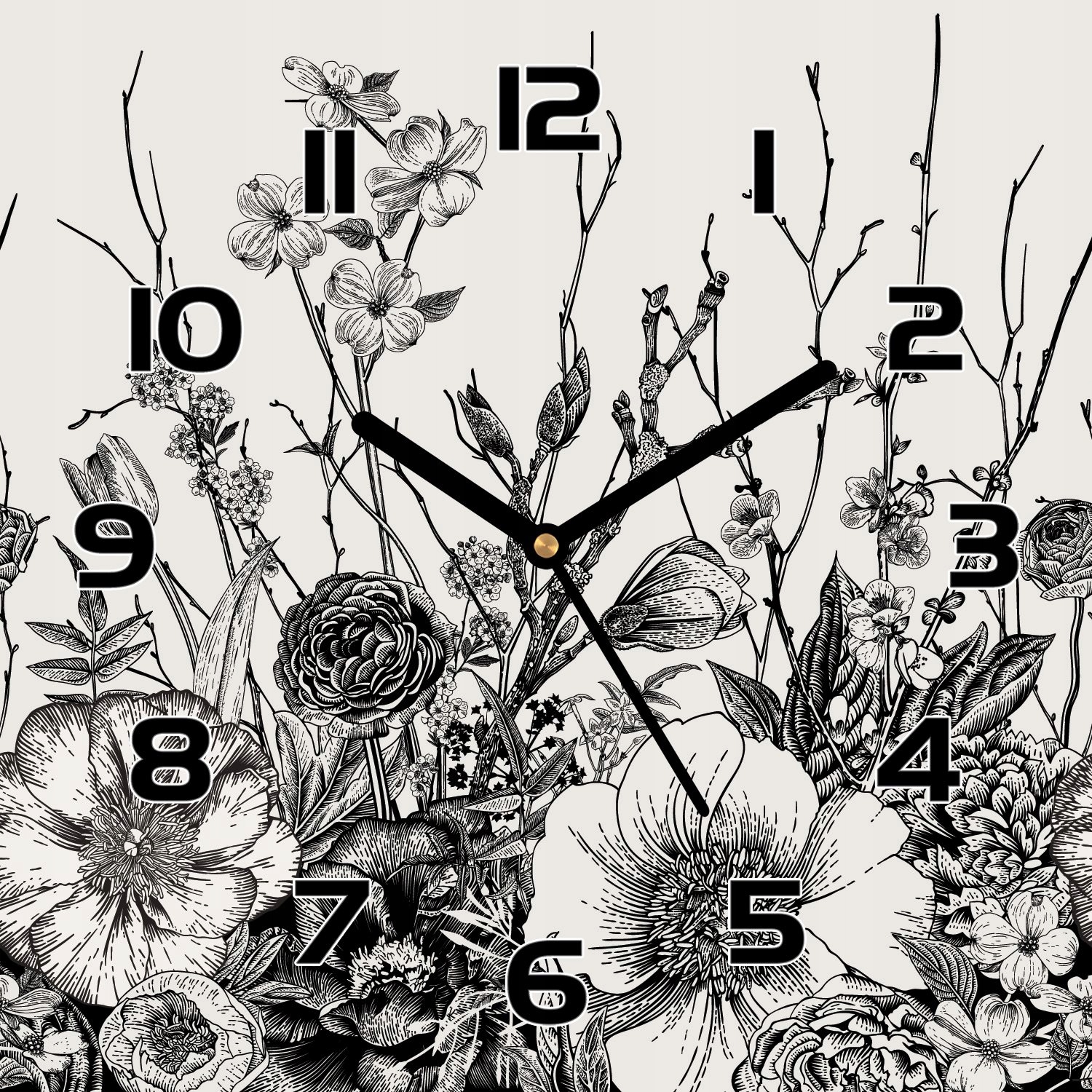 

Zegar szklany Łąka w odcieniach szarości 30x30 cm