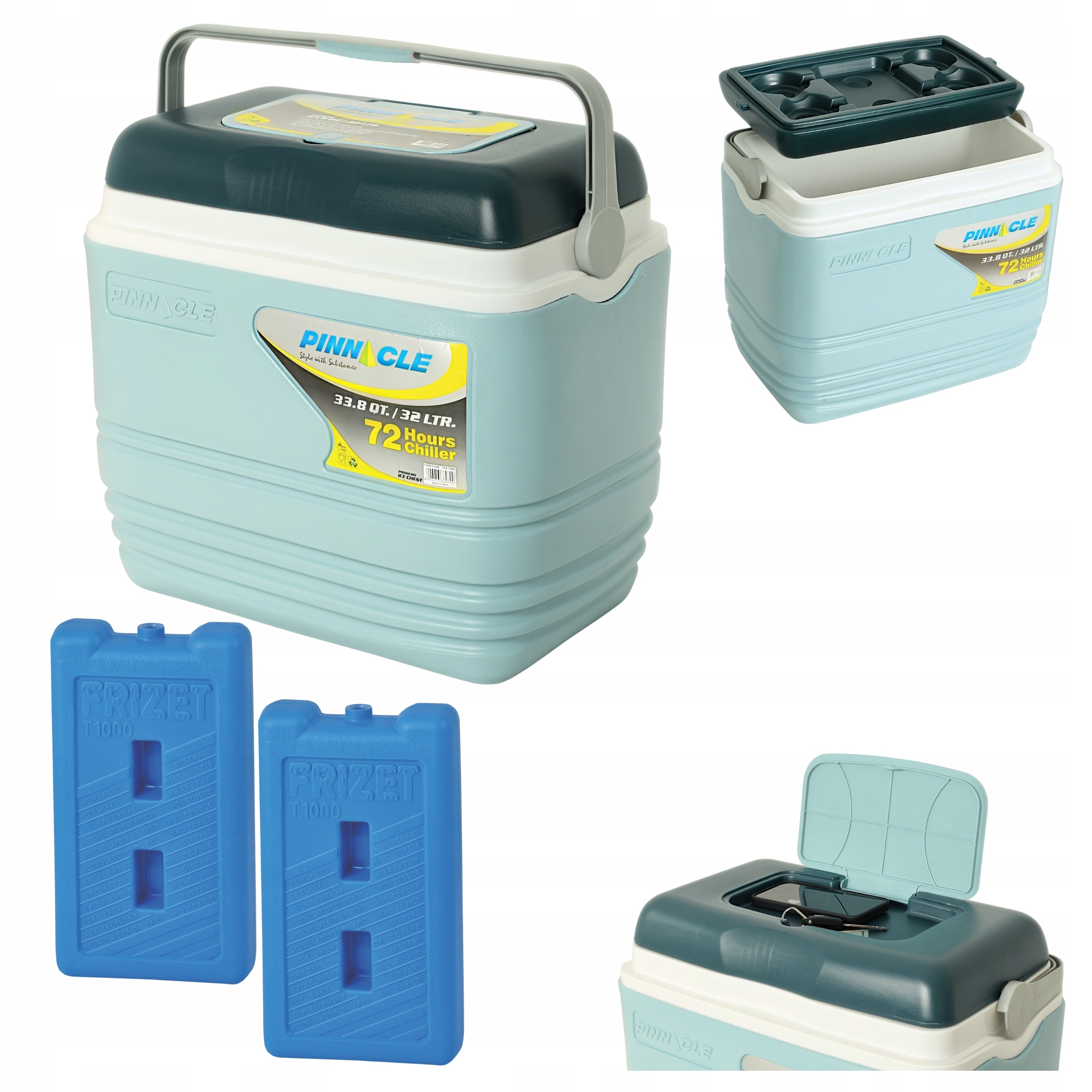 Turistická lednička na náplně Pinnacle TPX7000 32L Modrá 2 náplně 1L