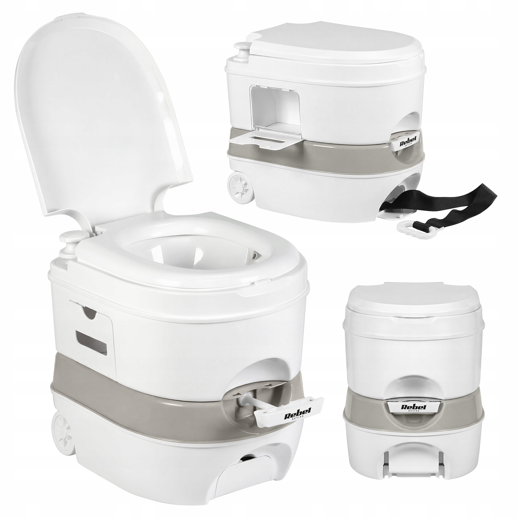 Toaleta turystyczna przenośna ze spłuczką mobilne Wc 24L/20L Rebel