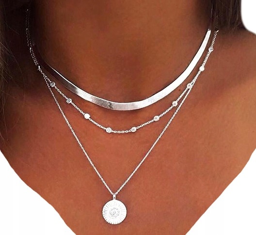

celebrytka Naszyjnik choker srebrna moneta pancerk