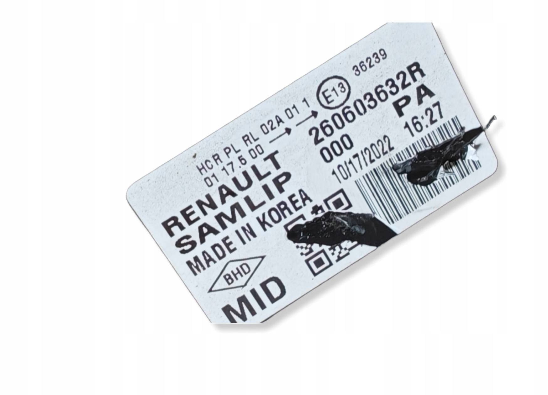 Reflektor front side left Renault Arkana 260603632R