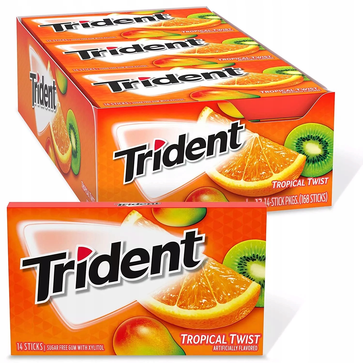 Levně 15x Tropical Twist Žvýkačka Trident 14 ks Usa