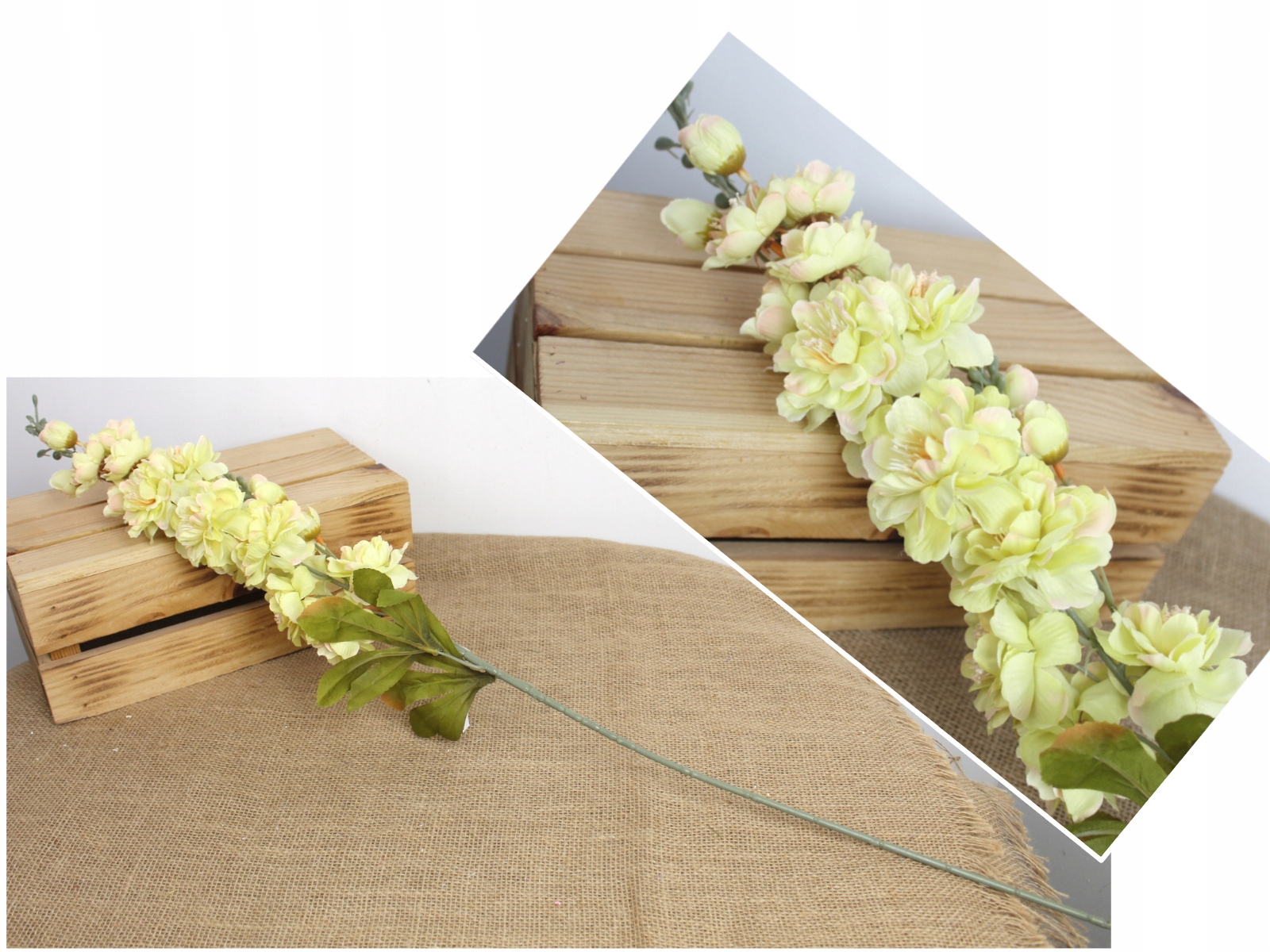 Lekki bukiet 2szt. Ostróżka wys. 80 cm (kwiat 32 x 8 cm) Żółta MD-036D