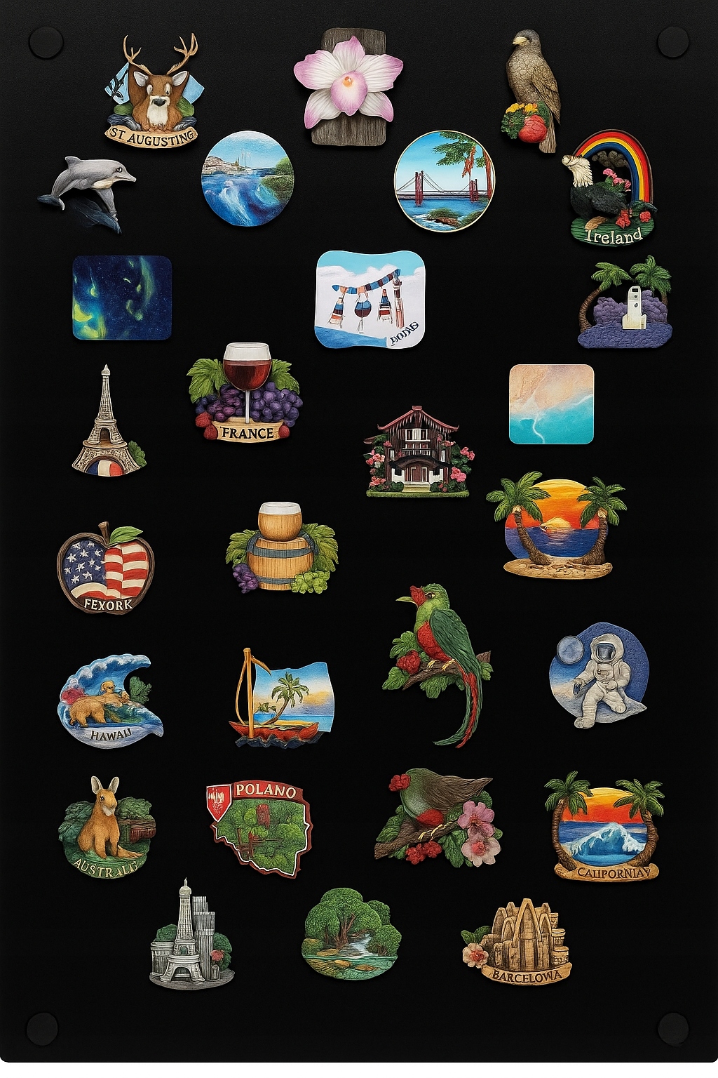 Tablica Na Magnesy Pamiątki Z Podróży Metalowa magnetyczna 50x80 duża XL