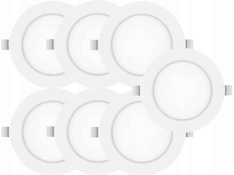 7x Lampa Objímka Zapuštěný panel Slim Led 6W 230V Barva Studená 6500K