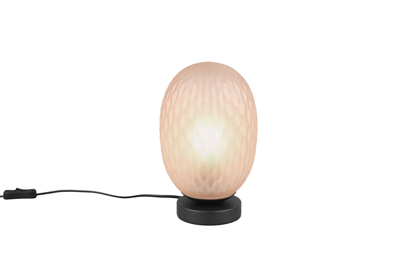 Trio Stolová lampa čierna jantárová sklenená 1xE27 25W Facette