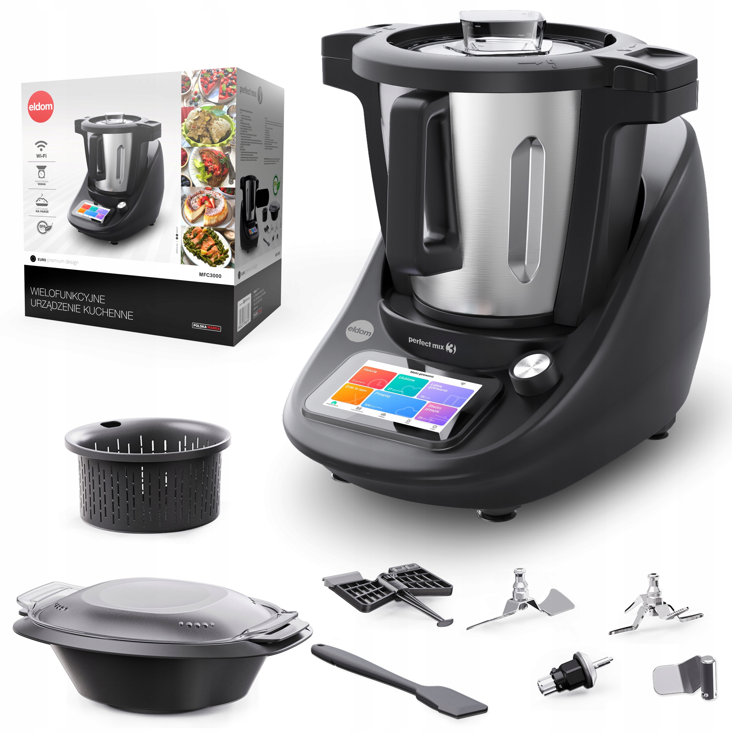 Robot Wielofunkcyjny Kuchenny Wifi Eldom MFC3000 Perfect Mix 3 1700W