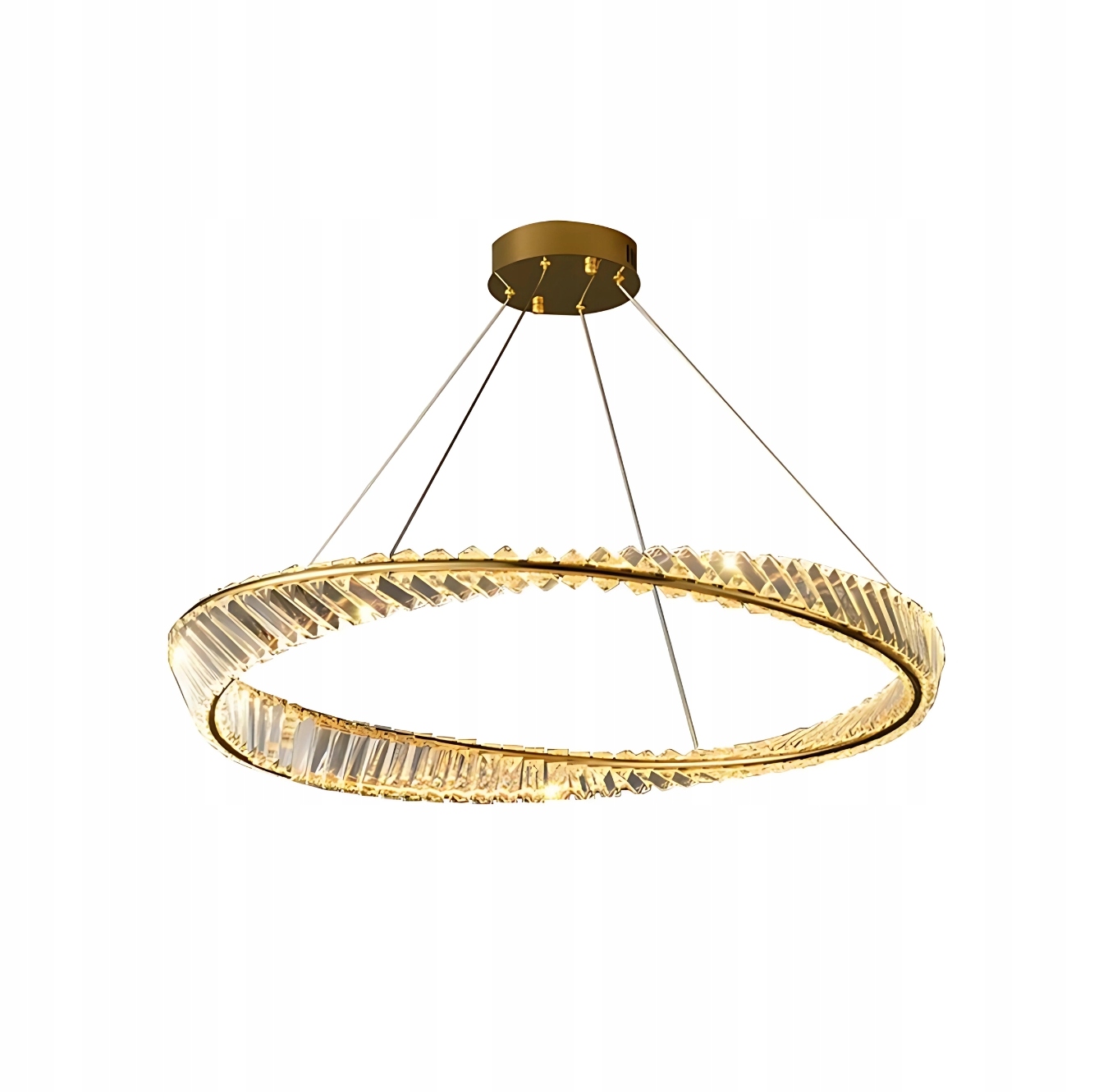 Glamour Led závěsná lampa Abigali Cristal 36W 3000K, zlatá CRLW-36W
