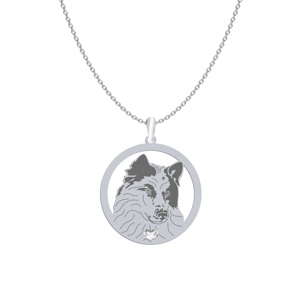 Stříbrný náhrdelník s psem Jakucka 925 Dárek Žena Řetízek Gravírování