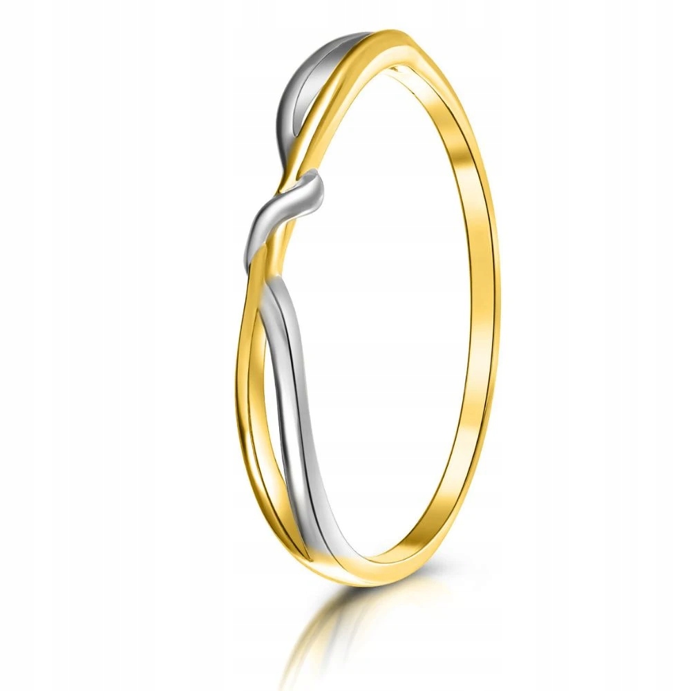 Prsten 585 Zlatý Jemný Rhodiovaný Bez Kamenů Propletený Vel. 18