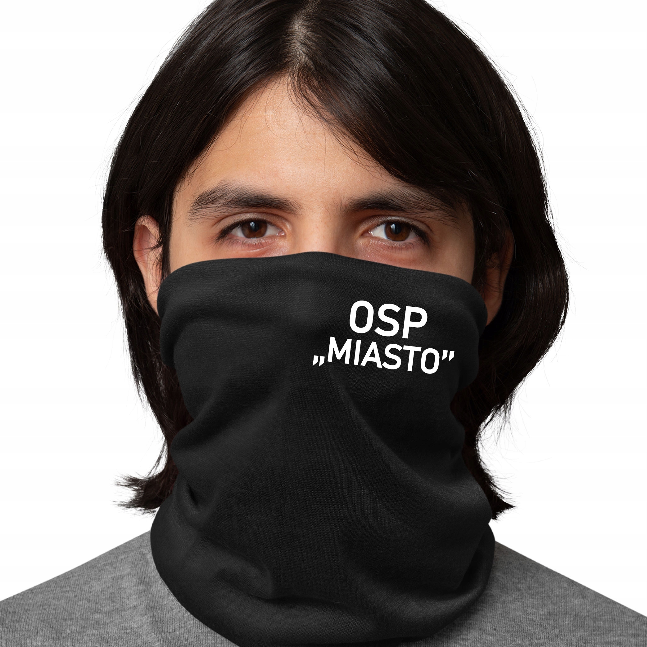 BANDAMA MASKA KOMIN OSP WŁASNY NADRUK MIASTO NAPIS