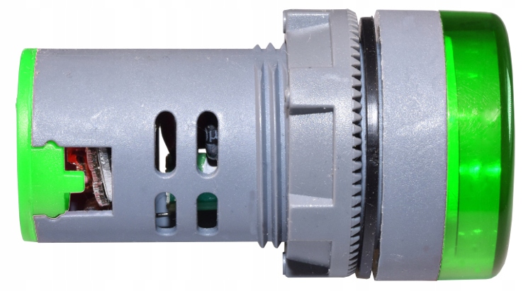 Woltomierz okrągły 22mm 230VAC 100-500V zielon Marka Veoz