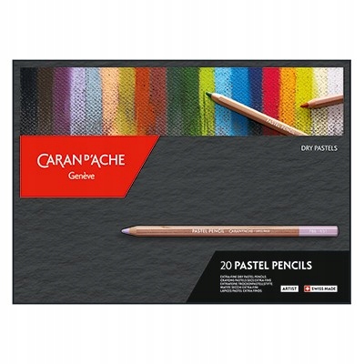 Pastely v pastelkách Caran d'Ache, 20 barev