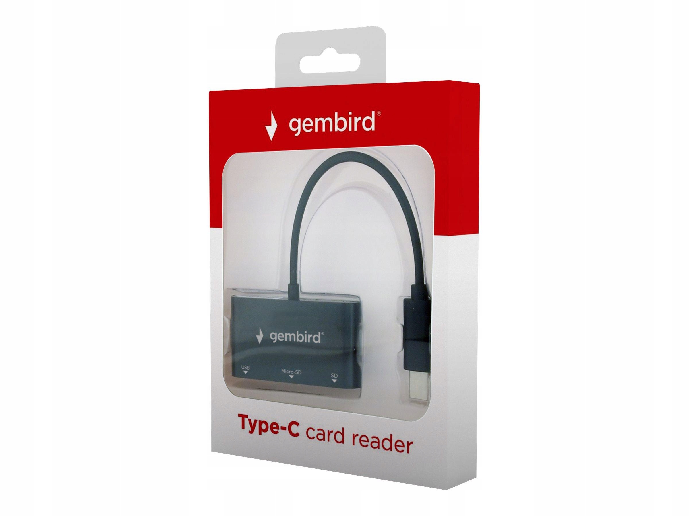 Gembird UHB-CR3-02 Gembird czytnik kart na złączu Usb-c Sd, micro Sd Sdxc