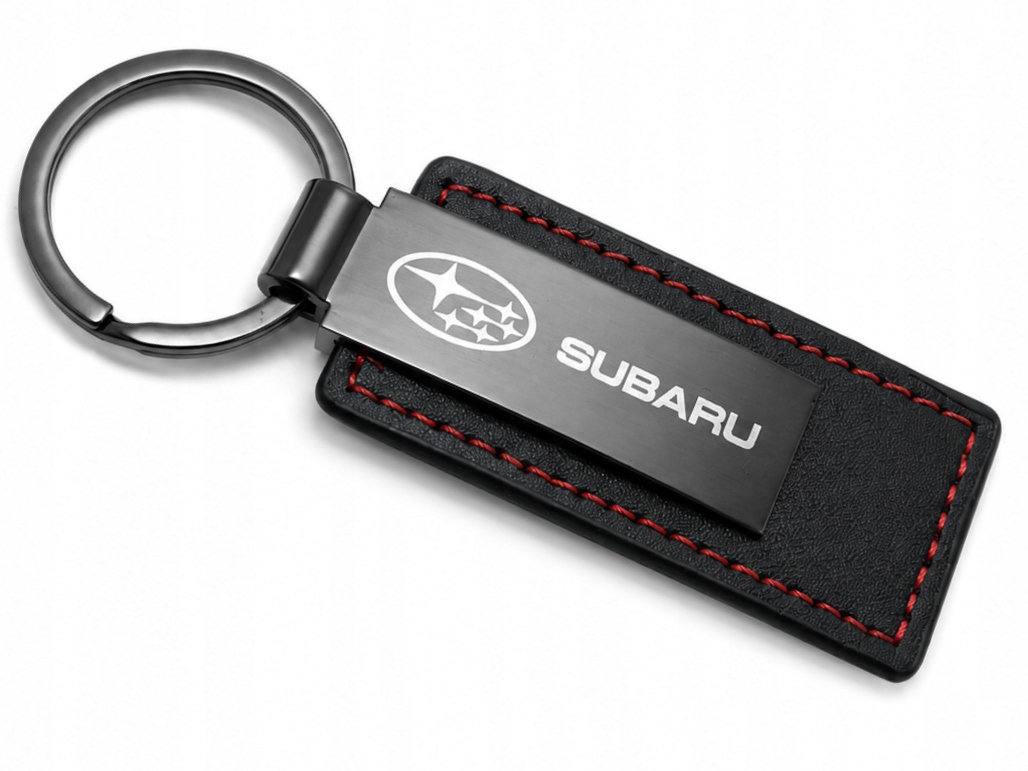 Brelok Subaru Skórzany Metalowy grawer Premium Czarny