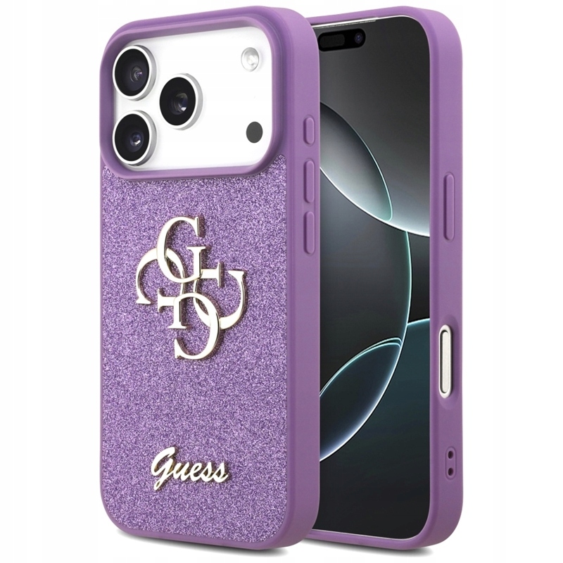 Guess Fixed Glitter Big 4G Pouzdro pro iPhone 17 Pro (lila)