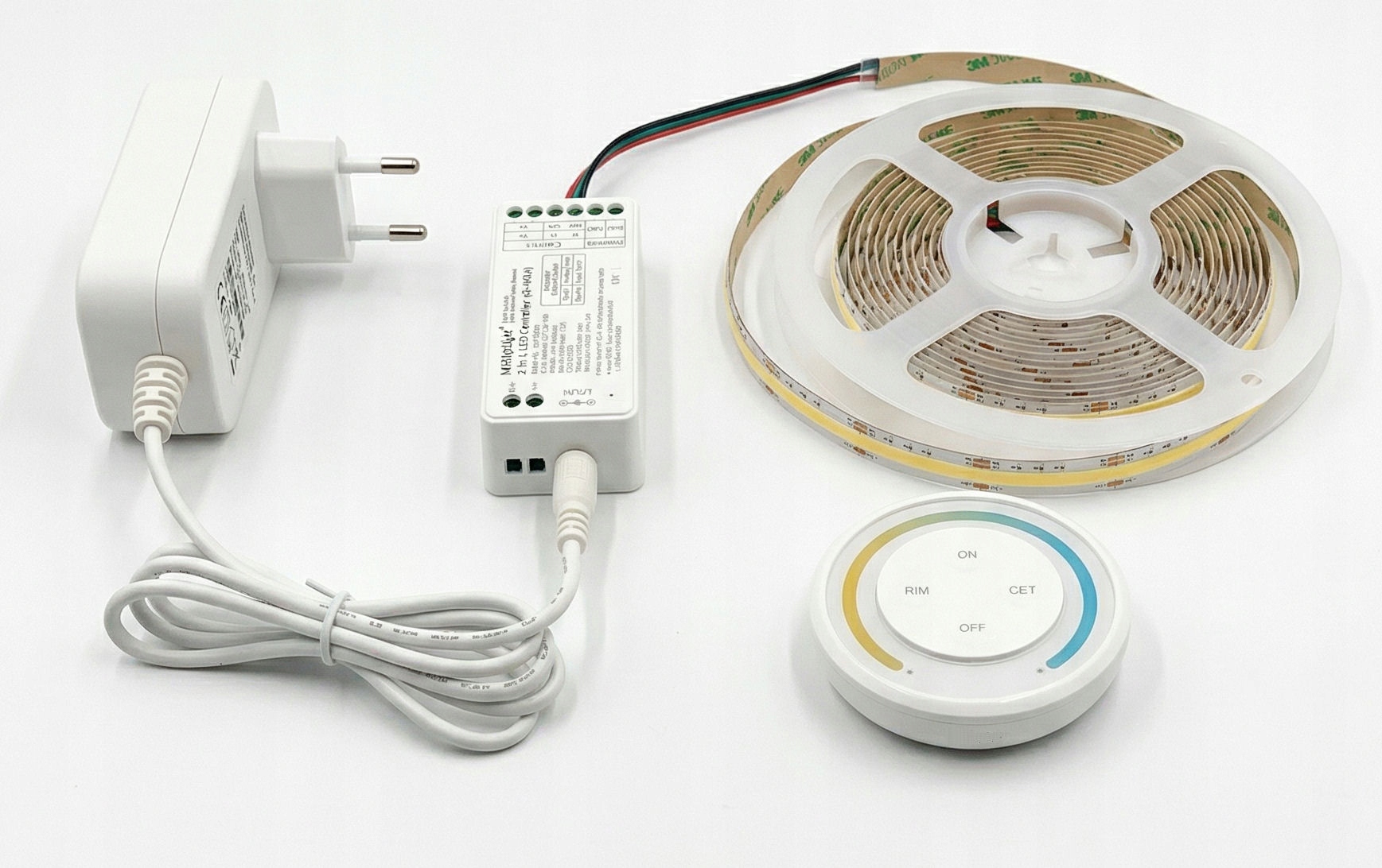 Set Led pásek 1 m Cob Cct 3v1 2700-6500K Výkonný Napájecí Zdroj Rf Panel