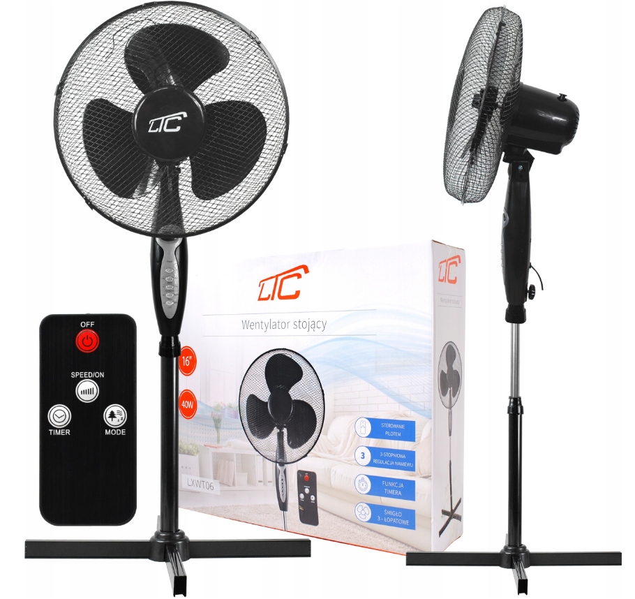 Veľký Ventilátor Ventilátor S Osciláciou A Diaľkový Ovládač Oscilácia