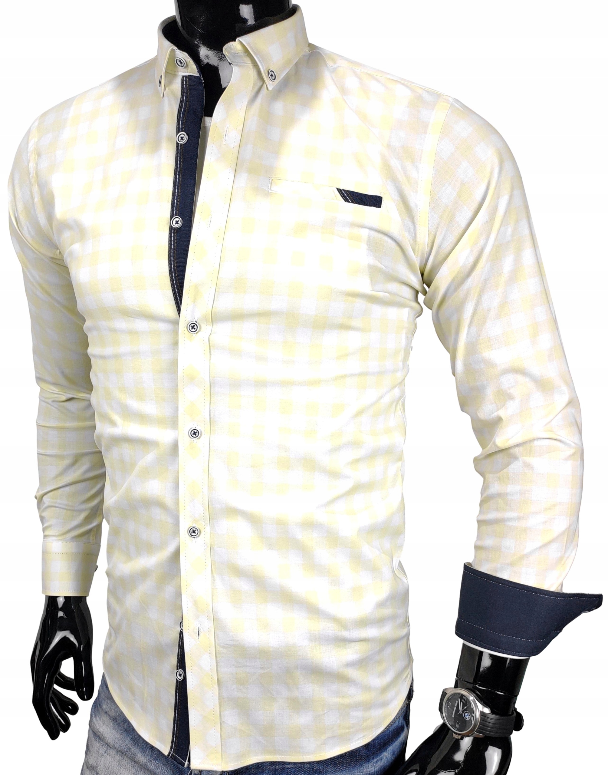 

Koszula męska w kratkę slim fit EN233 r. L