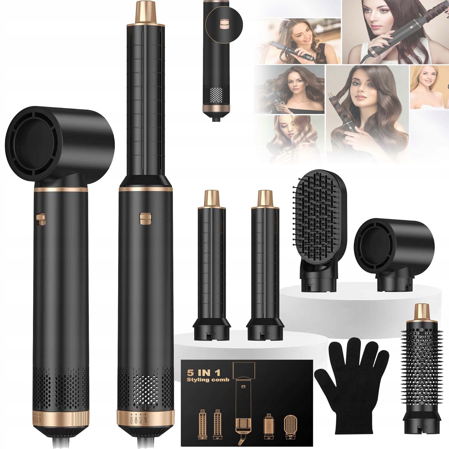 5V1 Vysoušeč Vlasů S Kulmou A Žehličkou S Technologií Záporných Iontů
