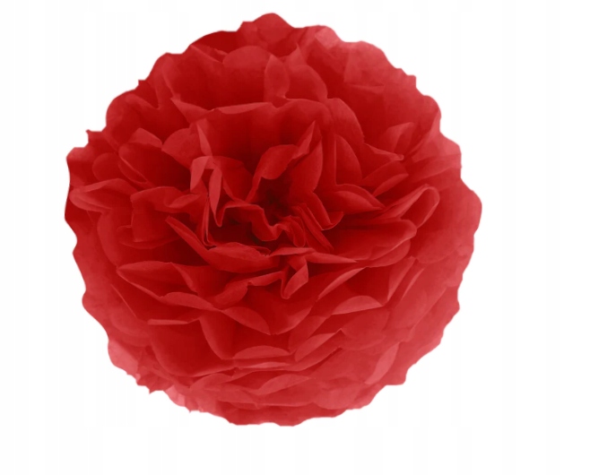 

Pompon z bibuły czerwony czerwona kula 25 cm