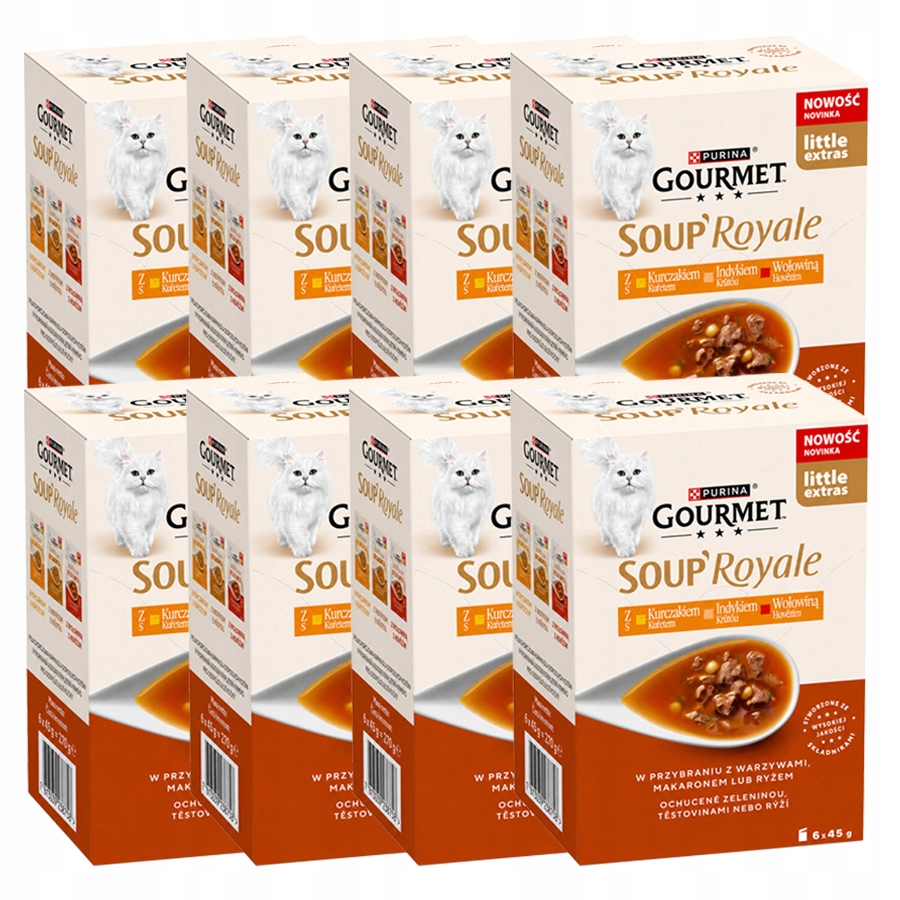 Gourmet Soup Roy kuřecí krůta maso 6x45g krmivo krmivo pro kočky