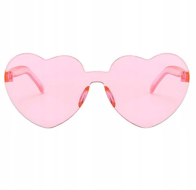 OKULARY PRZECIWSŁONECZNE DAMSKIE SERCA PRZEZROCZYSTE PANIEŃSKI RÓŻOWE Marka Hopki