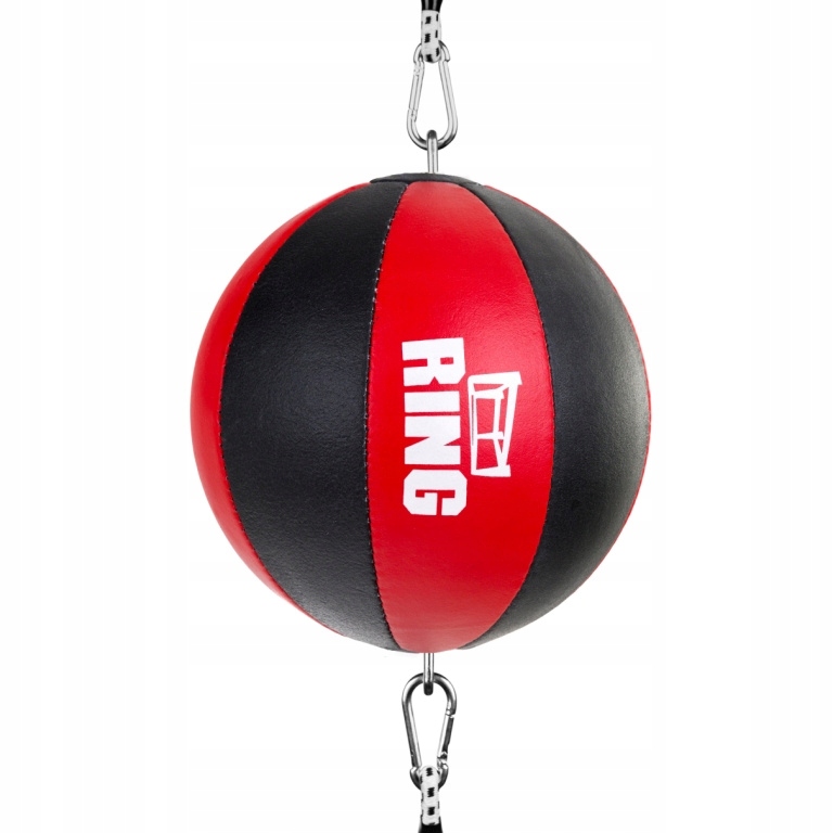 Gruszka bokserska piłka refleksowa skórzana czarno czerwona