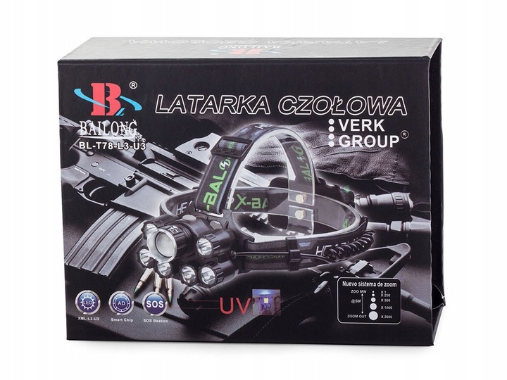 Mocna Latarka Czołowa Led Zoom Xml T6 Lampka Na Głowę Reflektor Czołówka 7 Materiał ABS