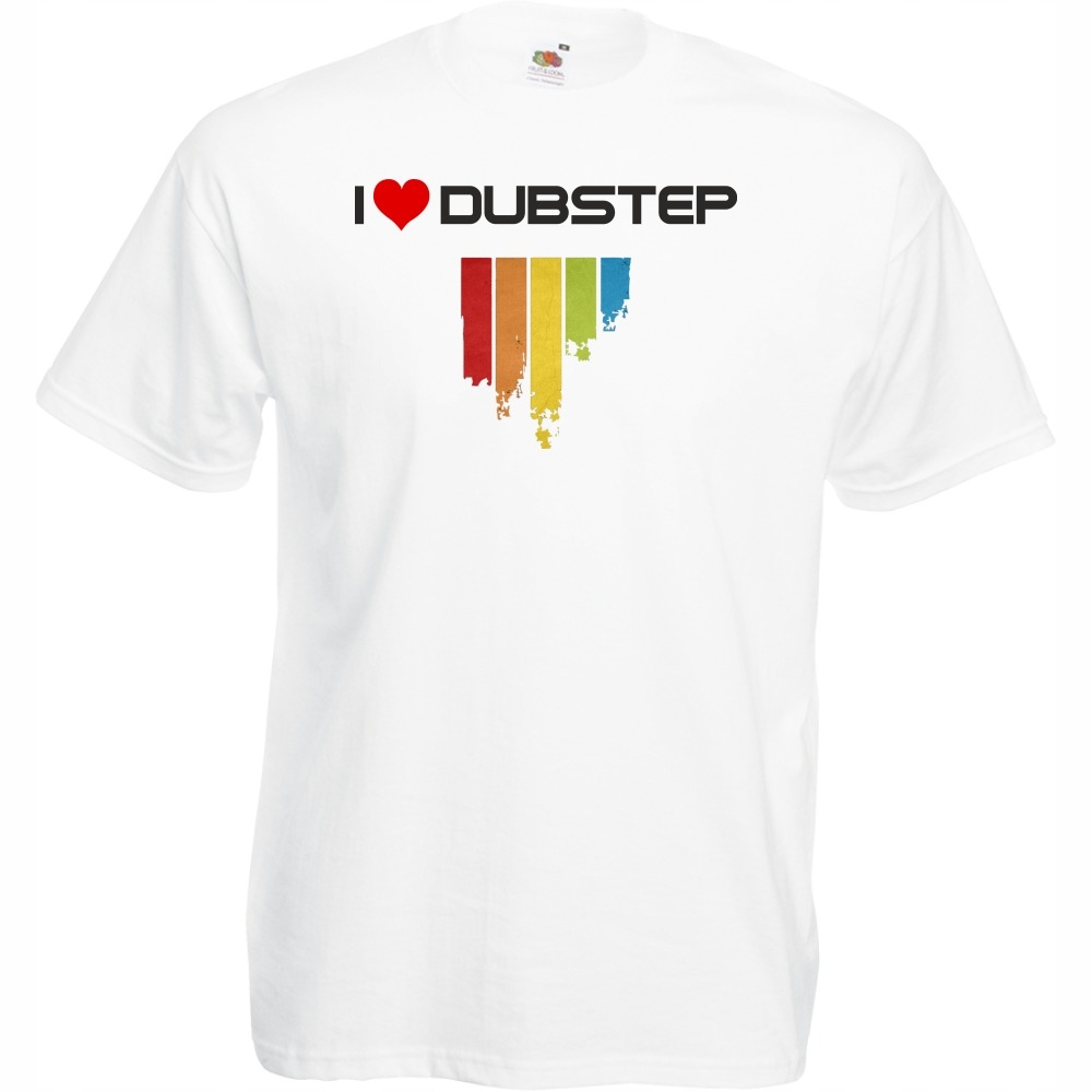

Koszulka z nadrukiem dubstep dub S biała