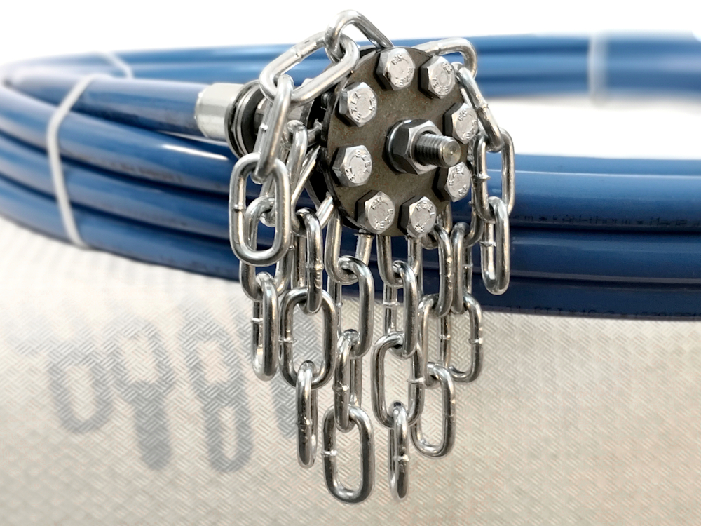 Zestaw do czyszczenia komina wiertarką 16 ŁAŃCUCHÓW - wycior, szczotka -3 m Marka inna